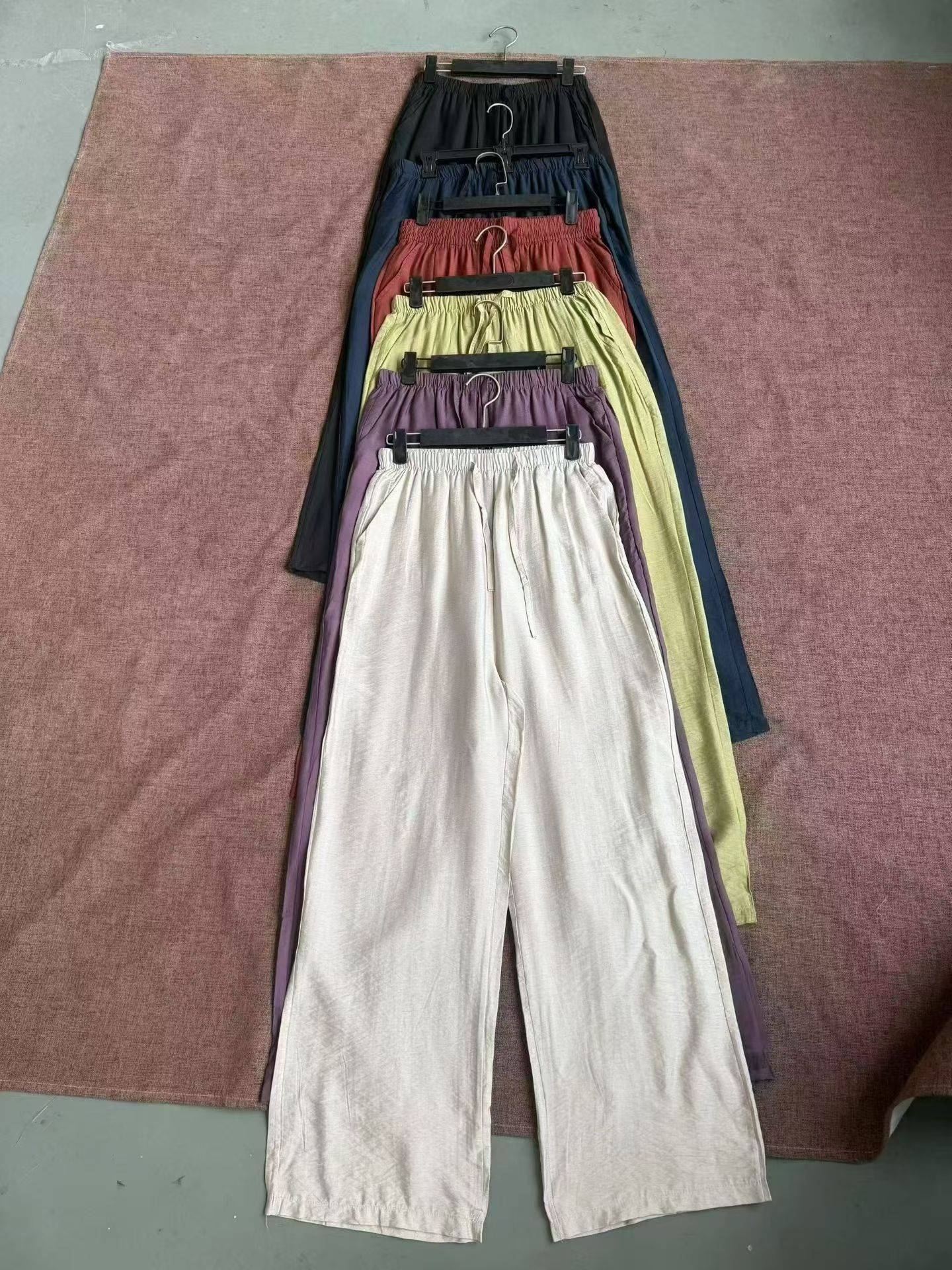 200条，亚麻阔腿裤，质量非常好，颜色码数齐全，l-4xl，