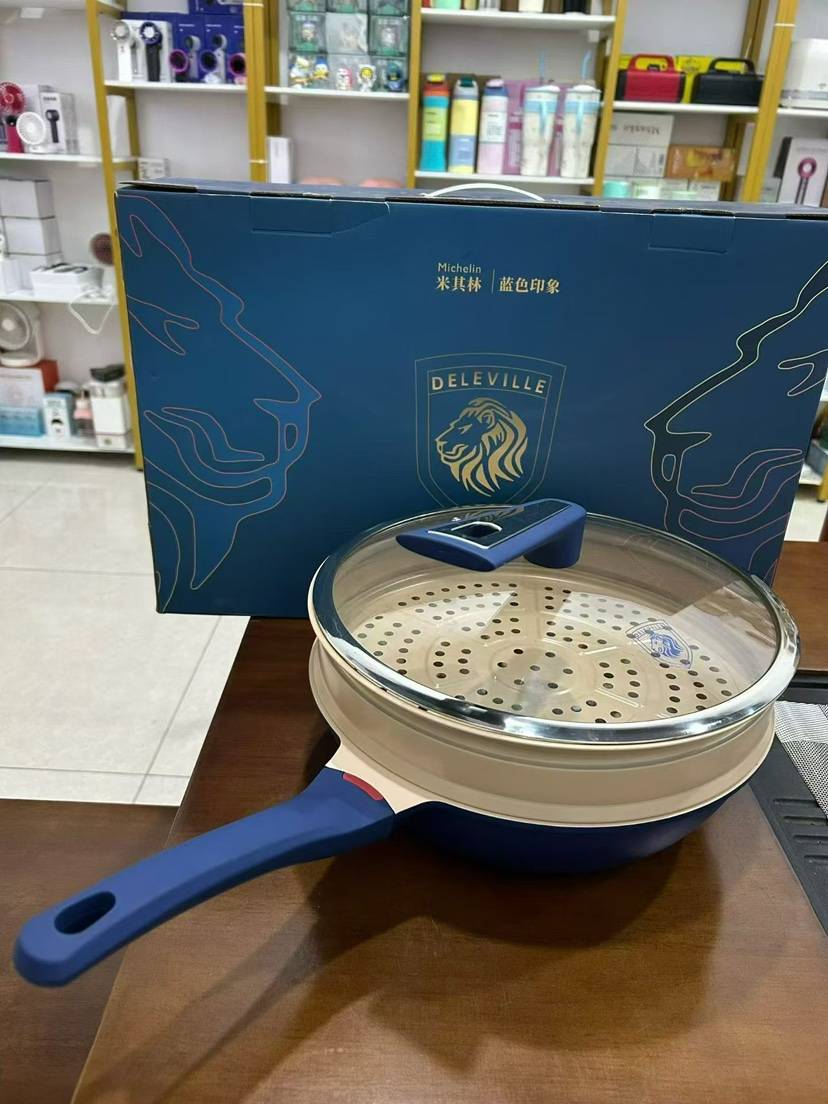 30cm带蒸格铝合金不粘煎炒锅600+pcs便宜处理
