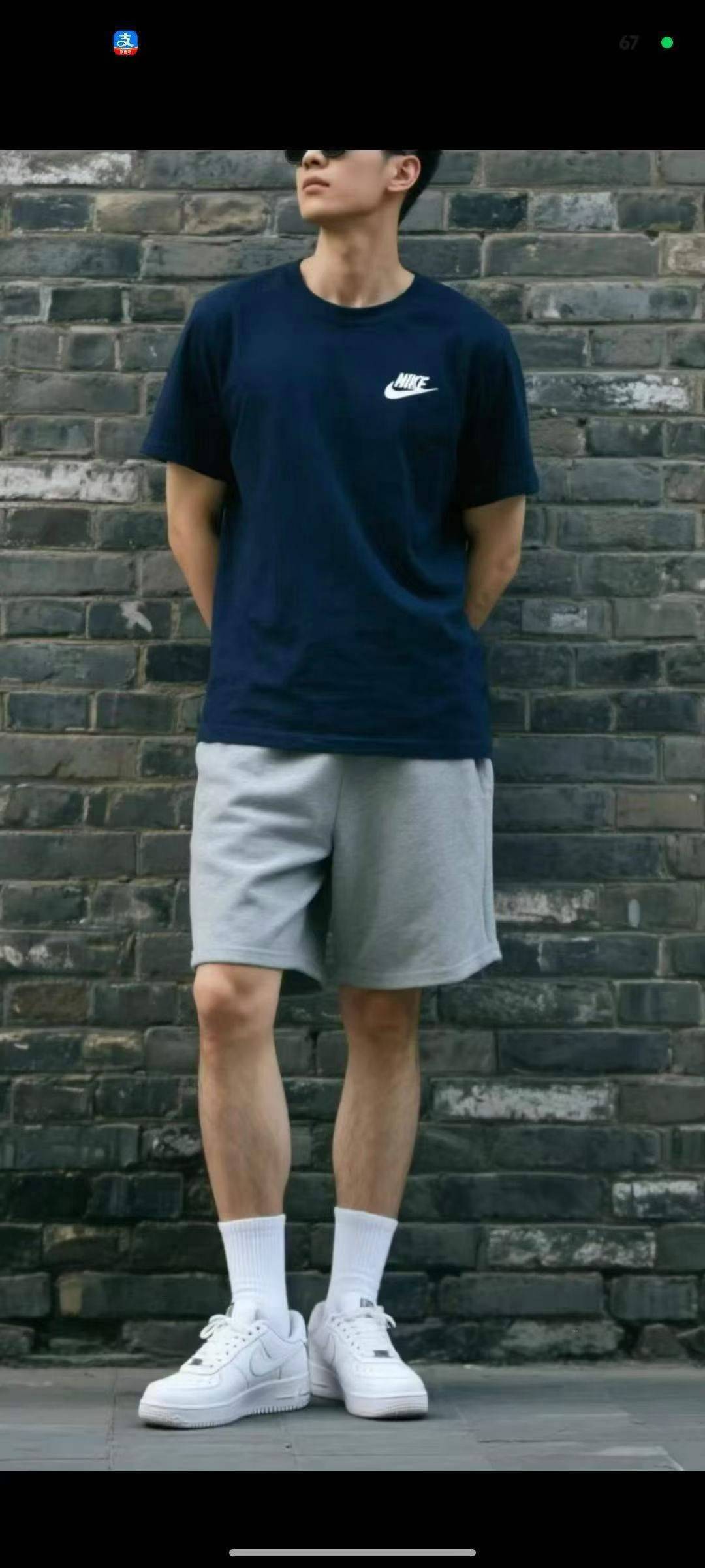 全清4.3
30000件男装短袖运动休闲印花棉质蓝色t恤，码