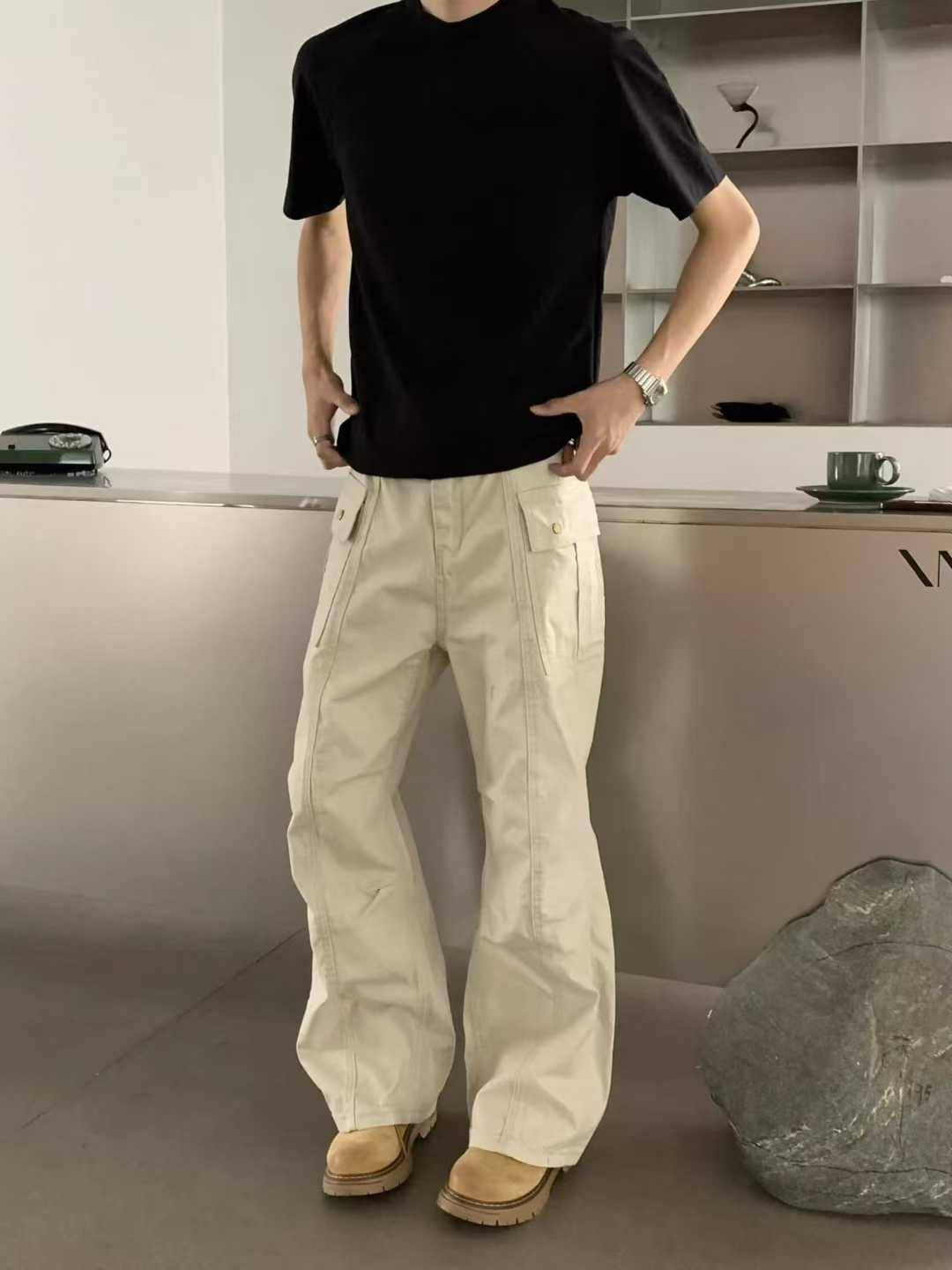 美式复古褶皱伞兵情侣工装裤，3000条，s-3xl