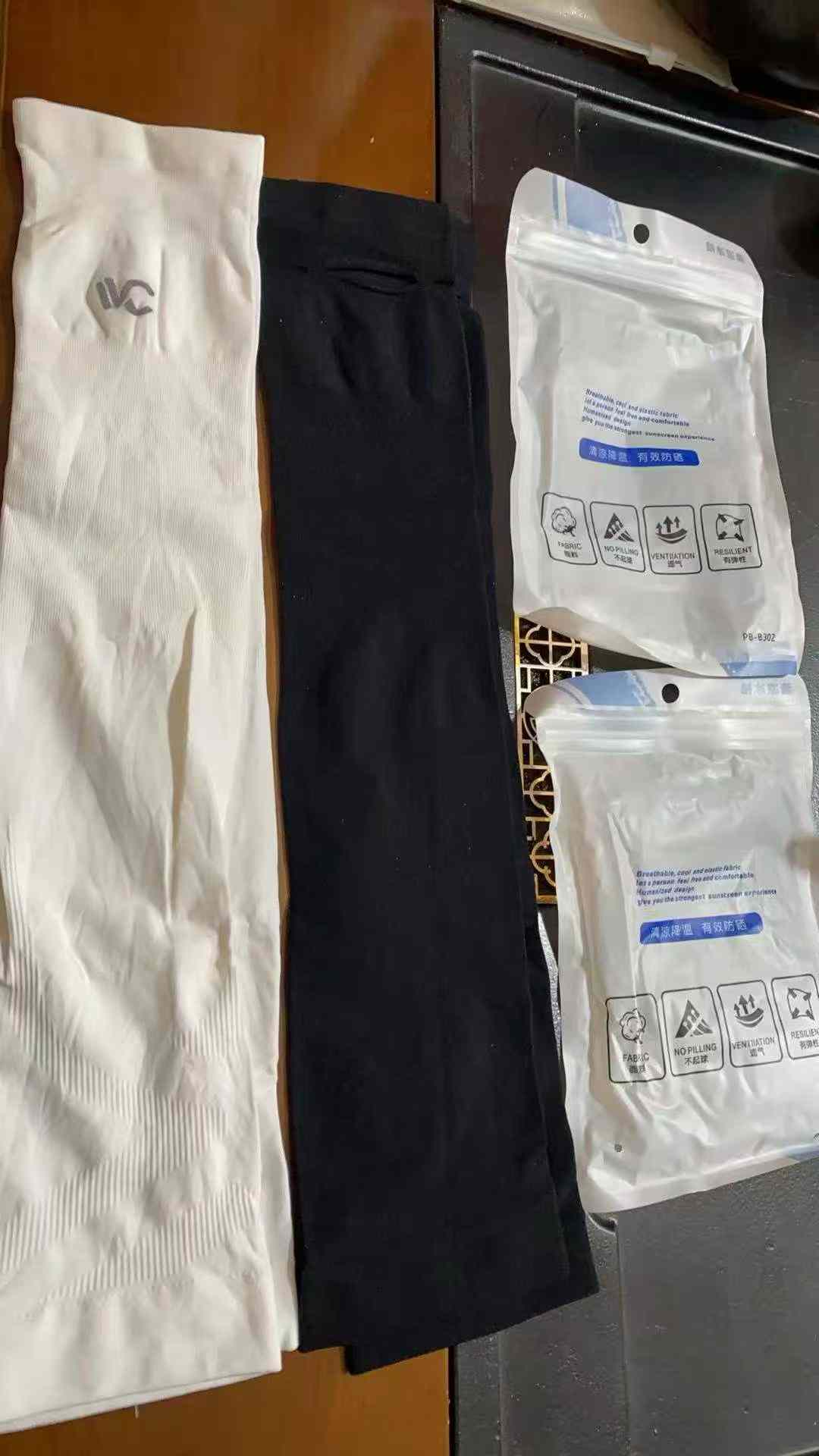 锦纶冰袖1万双，白色，黑色，独立包装，一双38克，低价处理！