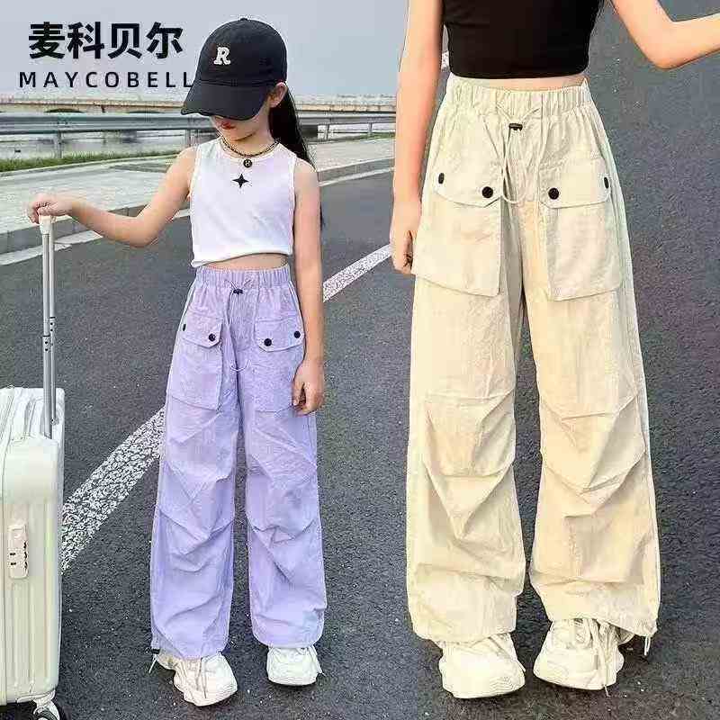 女童裤子工装裤2026新款时髦中大童女孩洋气炸街，整款3色，