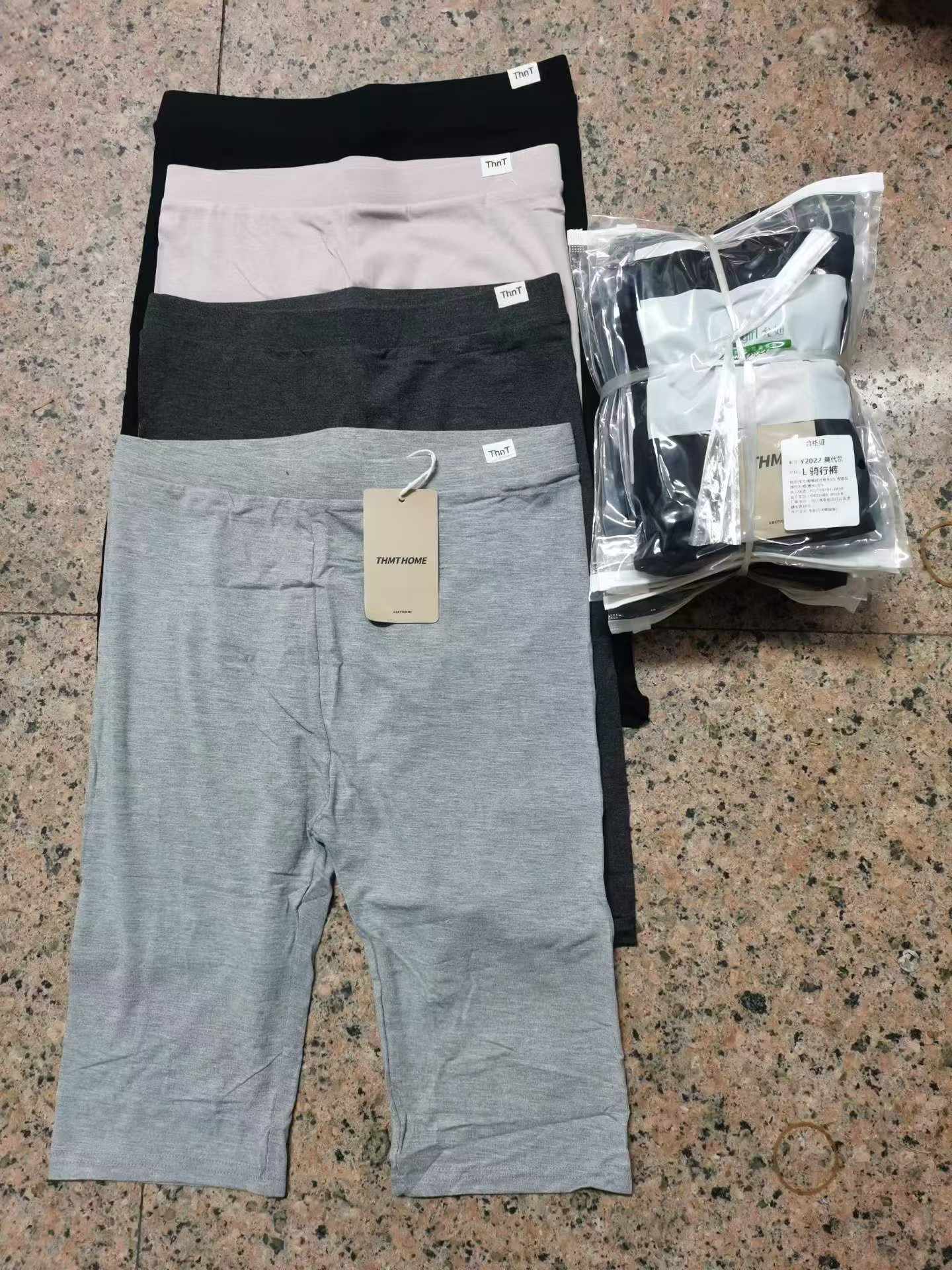 莫代尔棉安全五分骑行裤3000条，整单独立拉链带包装，黑色，