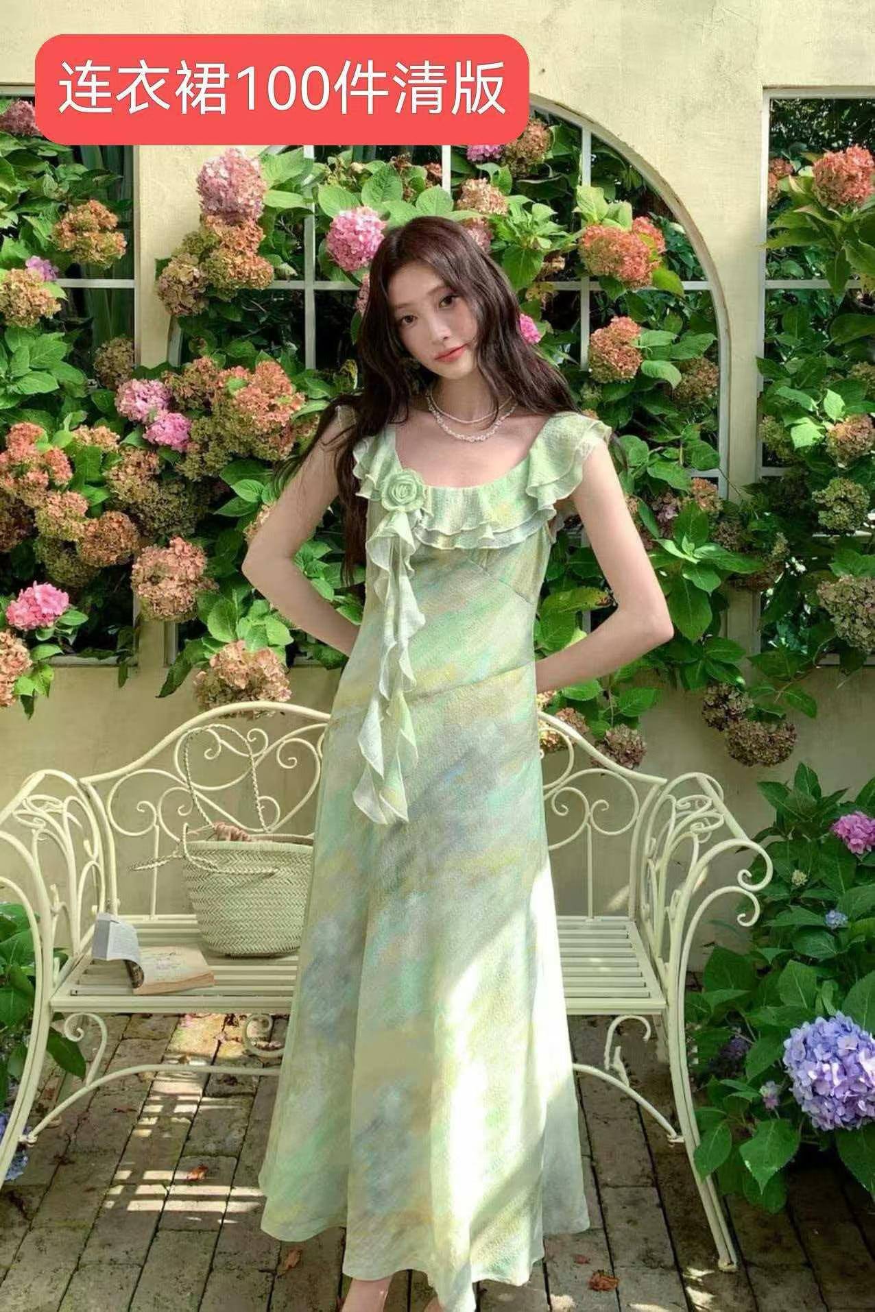 单色三码连衣裙，一百件