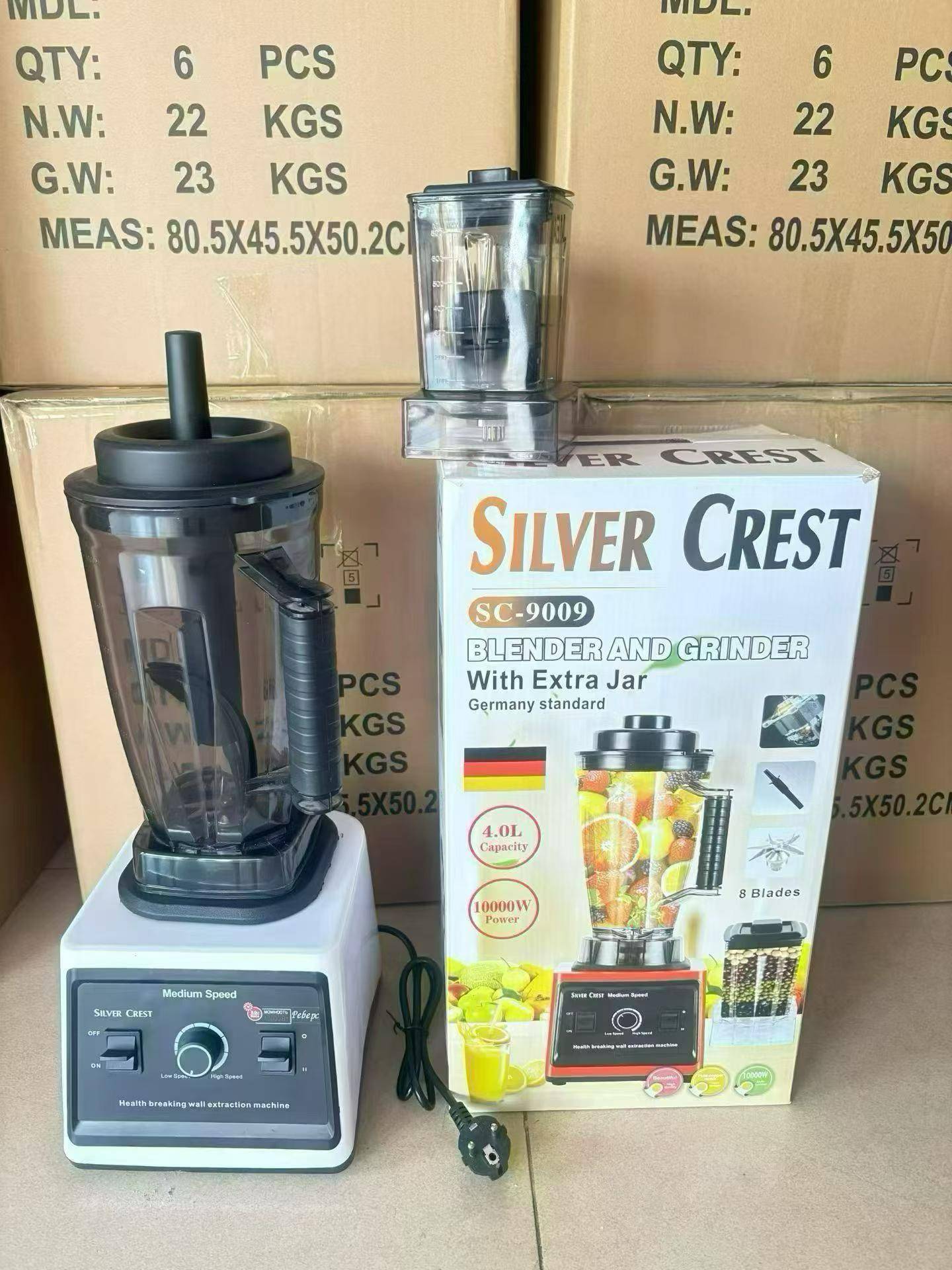 外贸出口商用破壁机120台，4升超大，双杯，220v欧规，彩
