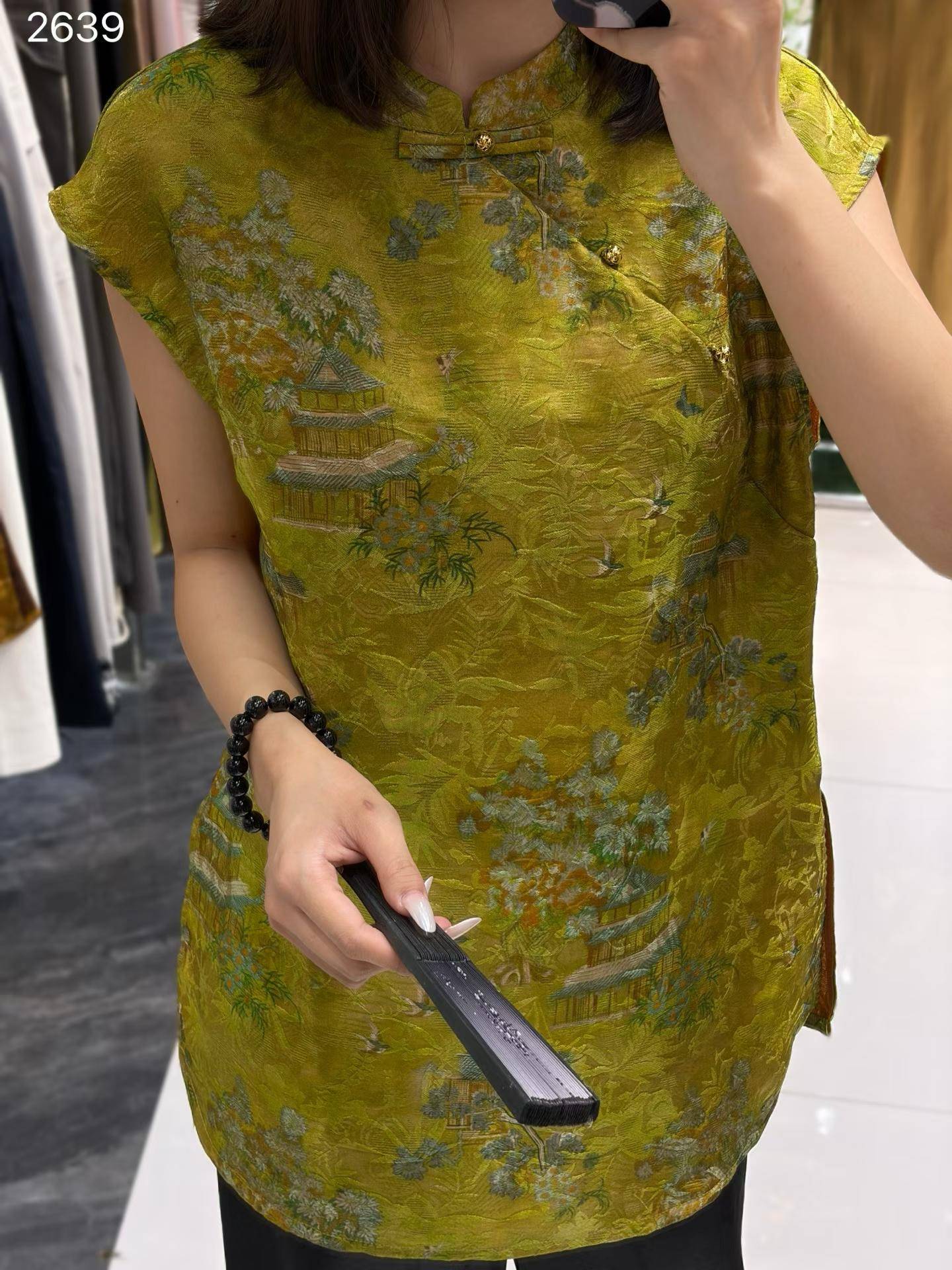 新款桑蚕丝国风上衣2639
