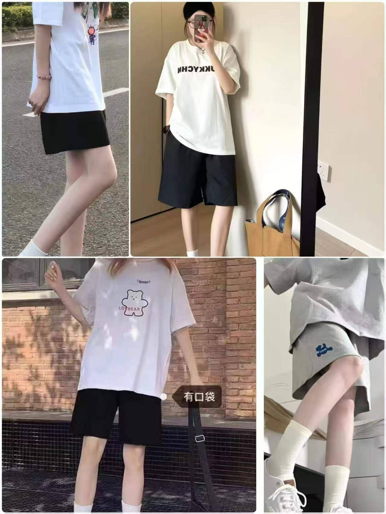 4.9清，工厂回收3000件潮牌夏天热卖多巴胺百搭男女同款休