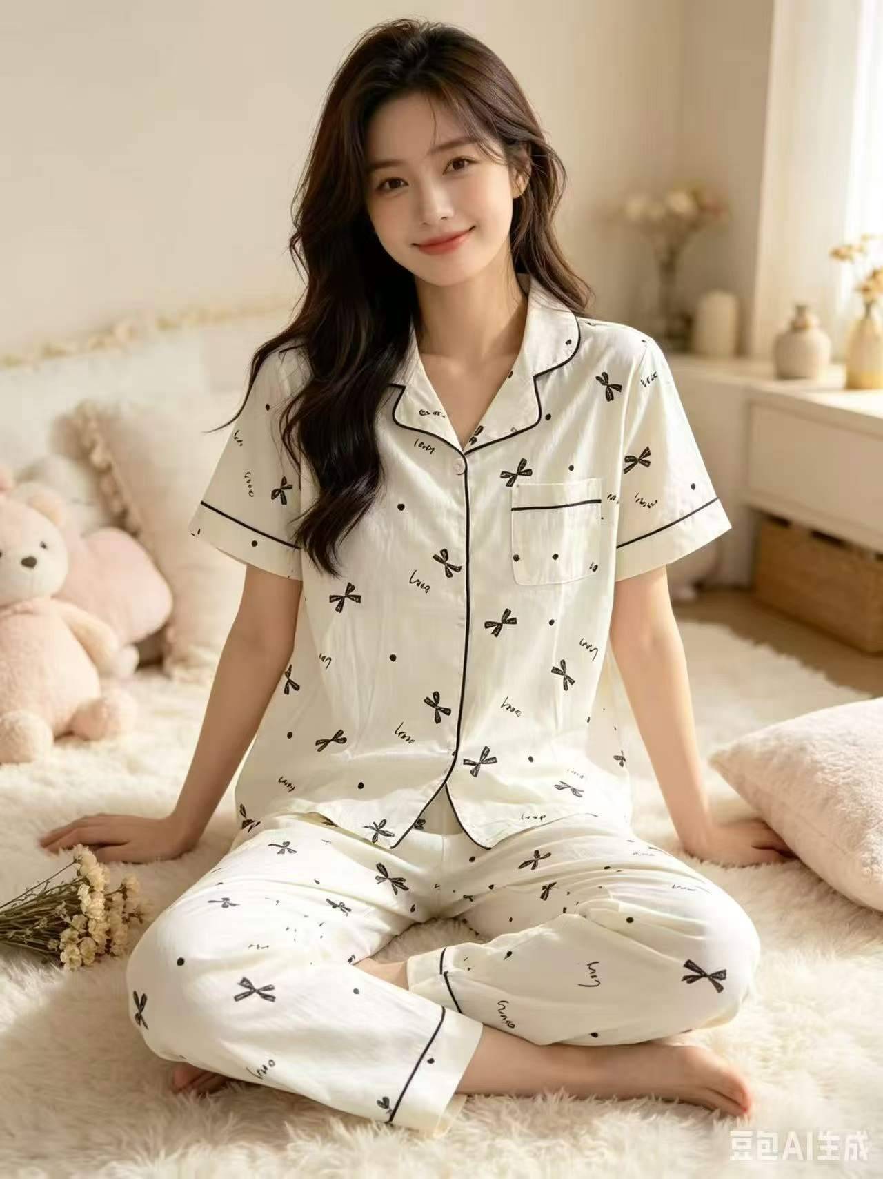 22000套云朵棉短袖长裤睡衣，​l-xxl