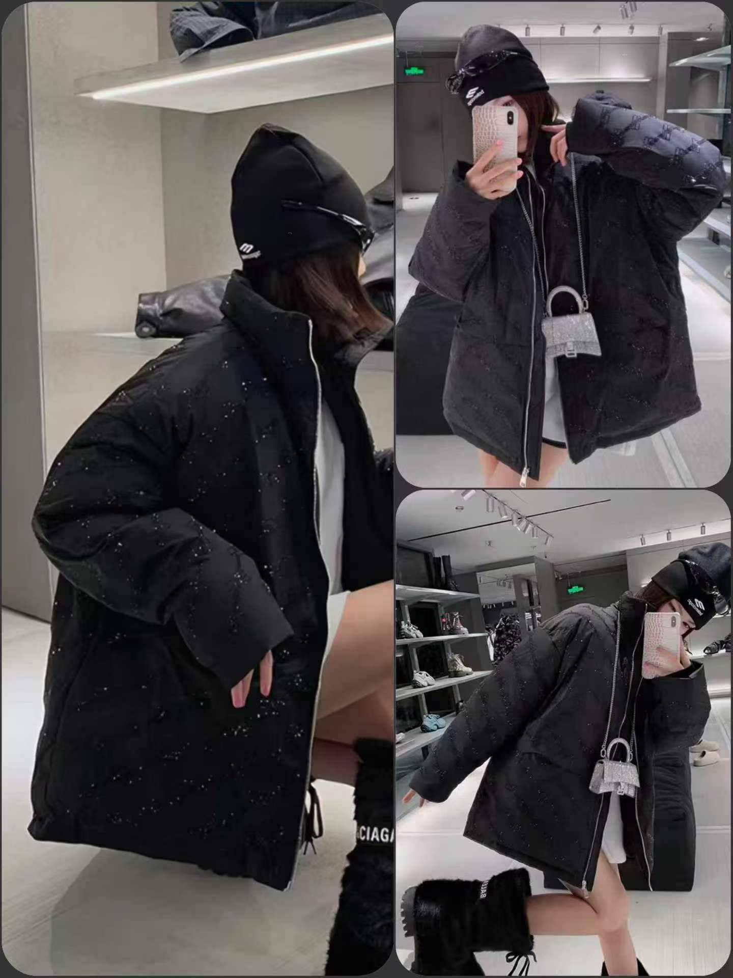 [福]新款时尚重工字母烫钻加厚棉服，总数量:280左右，码数