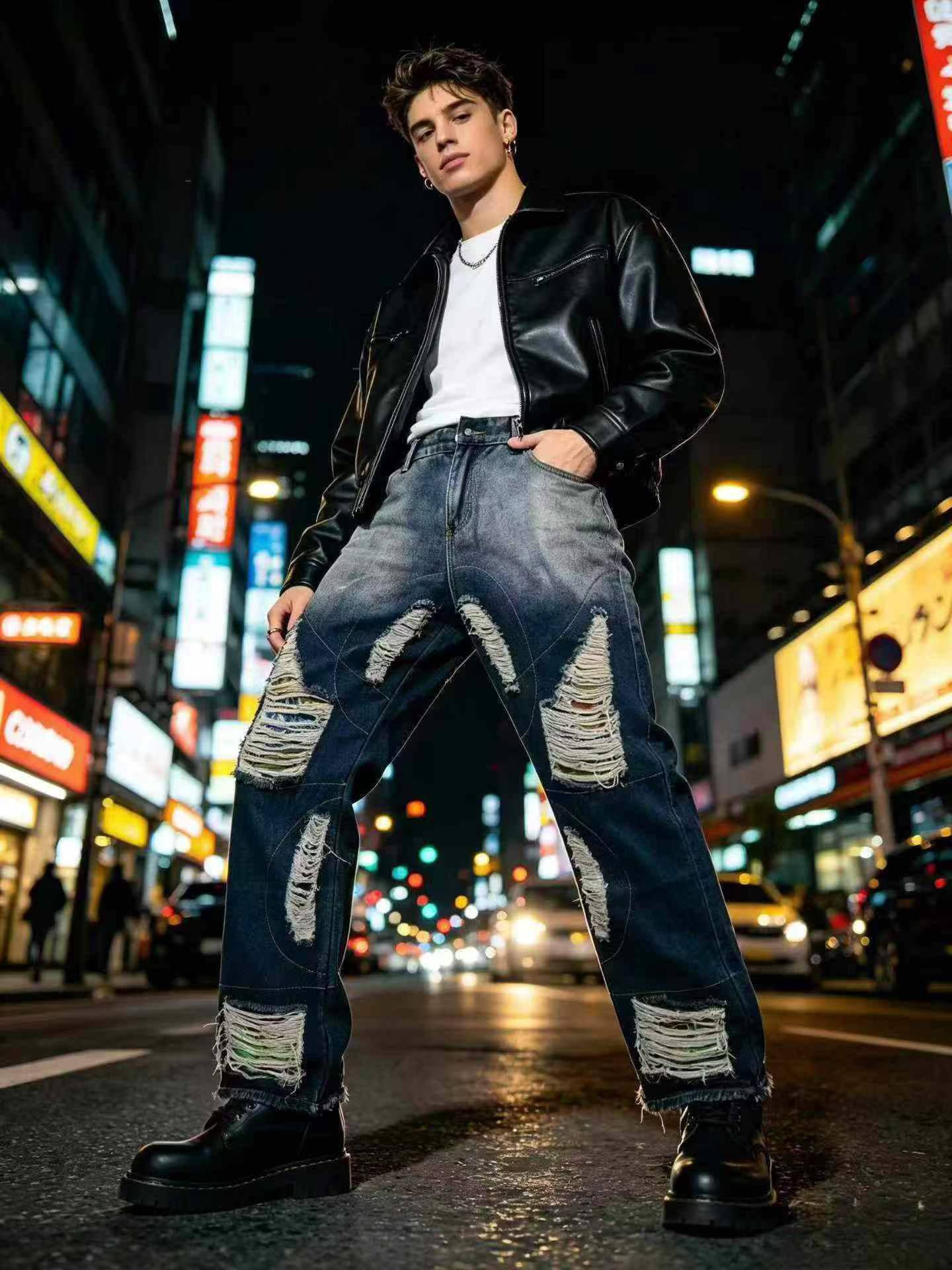 欧美街头水洗牛仔裤，全清14.8，950件左右，整款2个色，