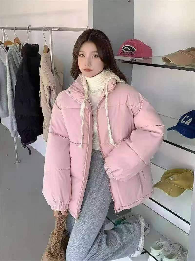 3⃣女士新款连帽假两件面包服棉服外套1900件，码数s-3x