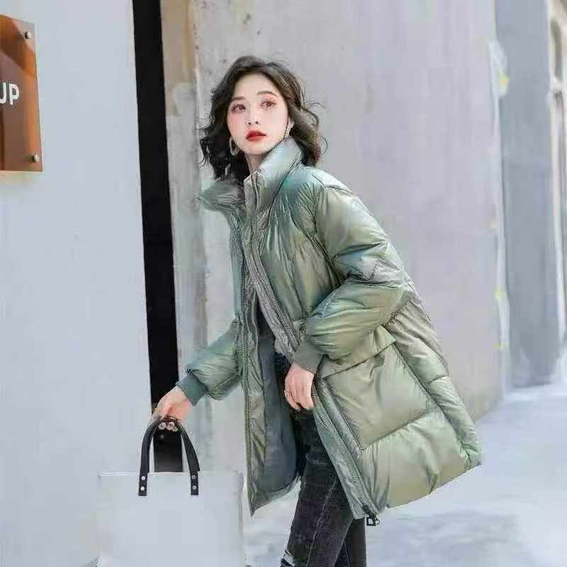 800件左右'大码棉衣女冬中长款'亮面免洗羽绒棉服胖mm韩版