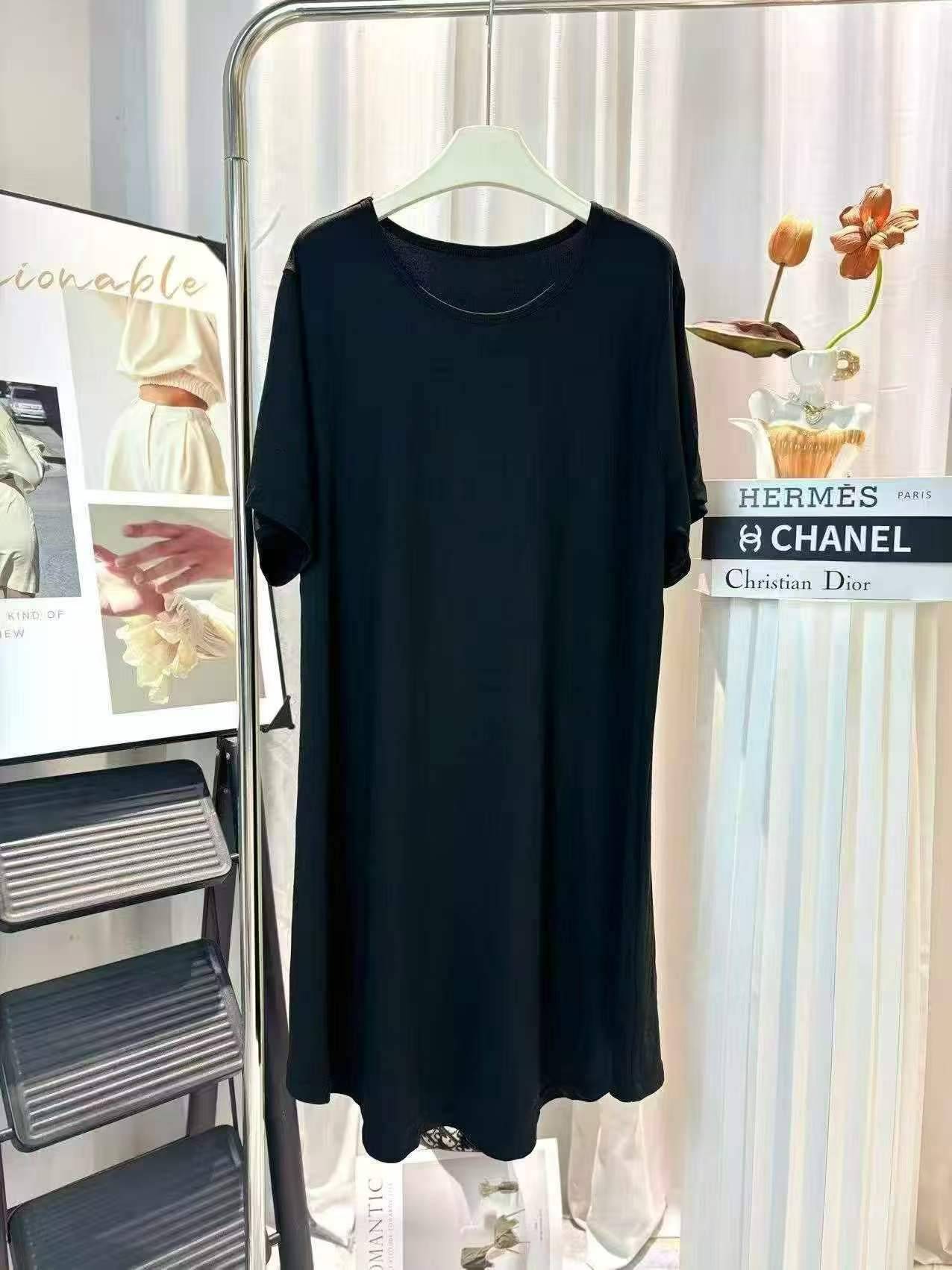 女夏季薄款宽松短袖长袖连衣裙大码中长款，码数1xl~5xl，