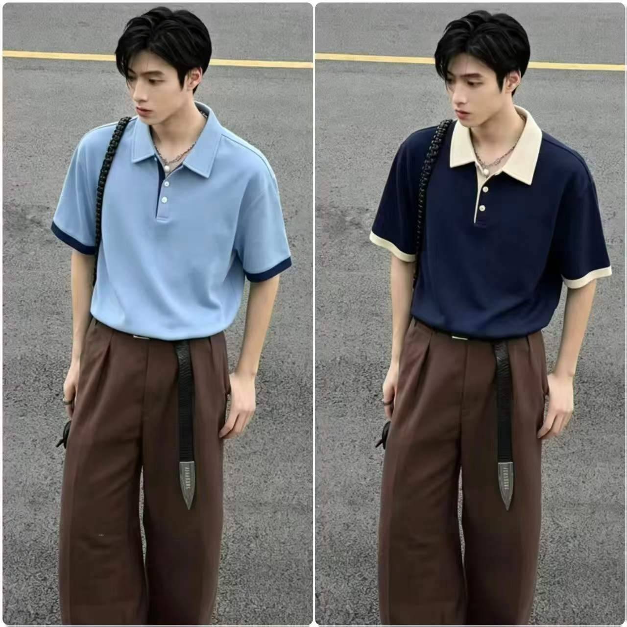 7.9清，工厂回收452件商务男士休闲翻领polo衫短袖，码