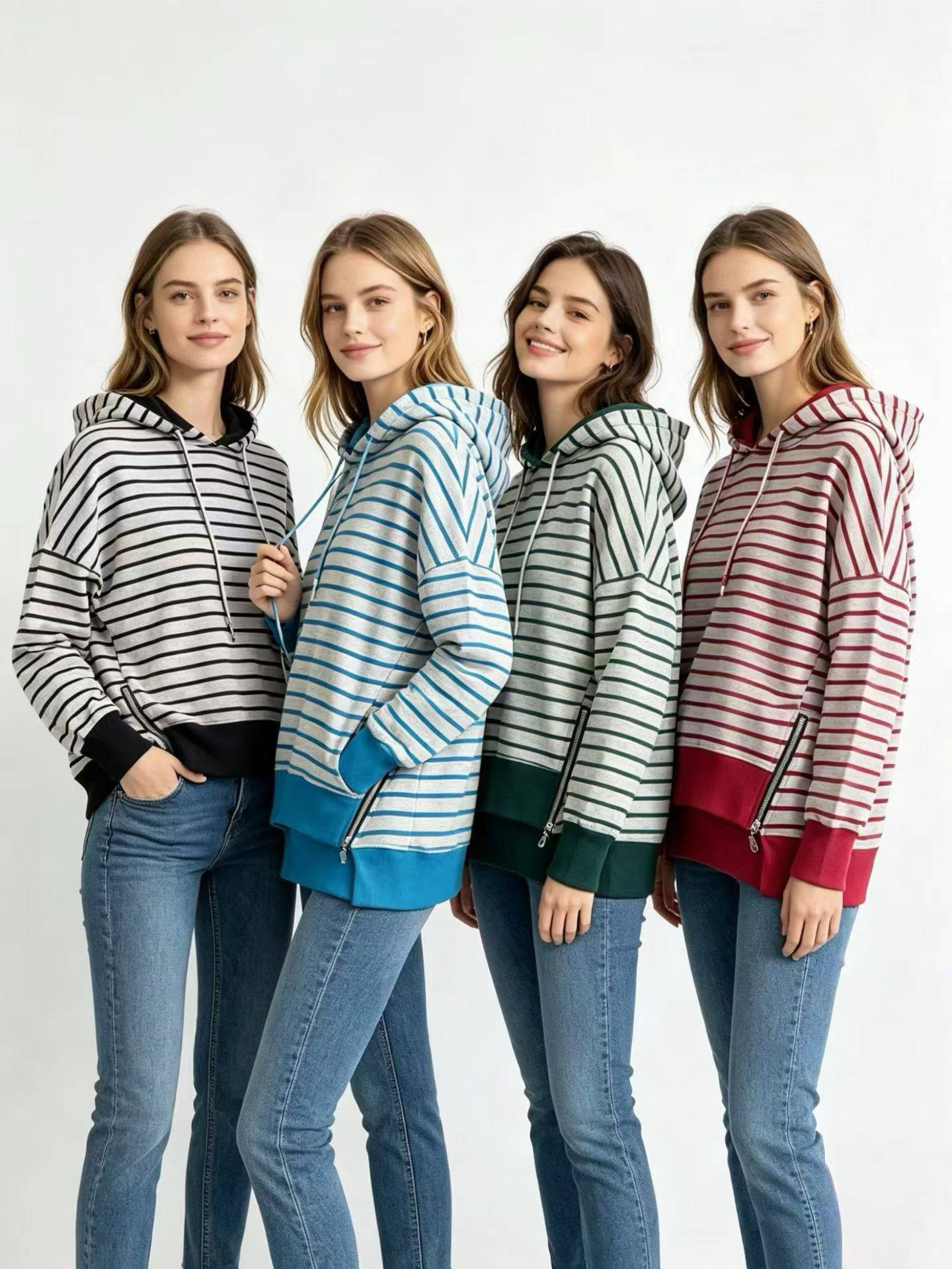 1600件，原单女士毛圈棉卫衣，四色，s~2xl，配比好的，